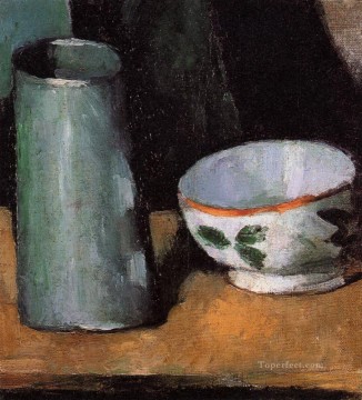 Paul Cezanne Painting - Still Life Bowl and Milk Jug Paul Cezanne